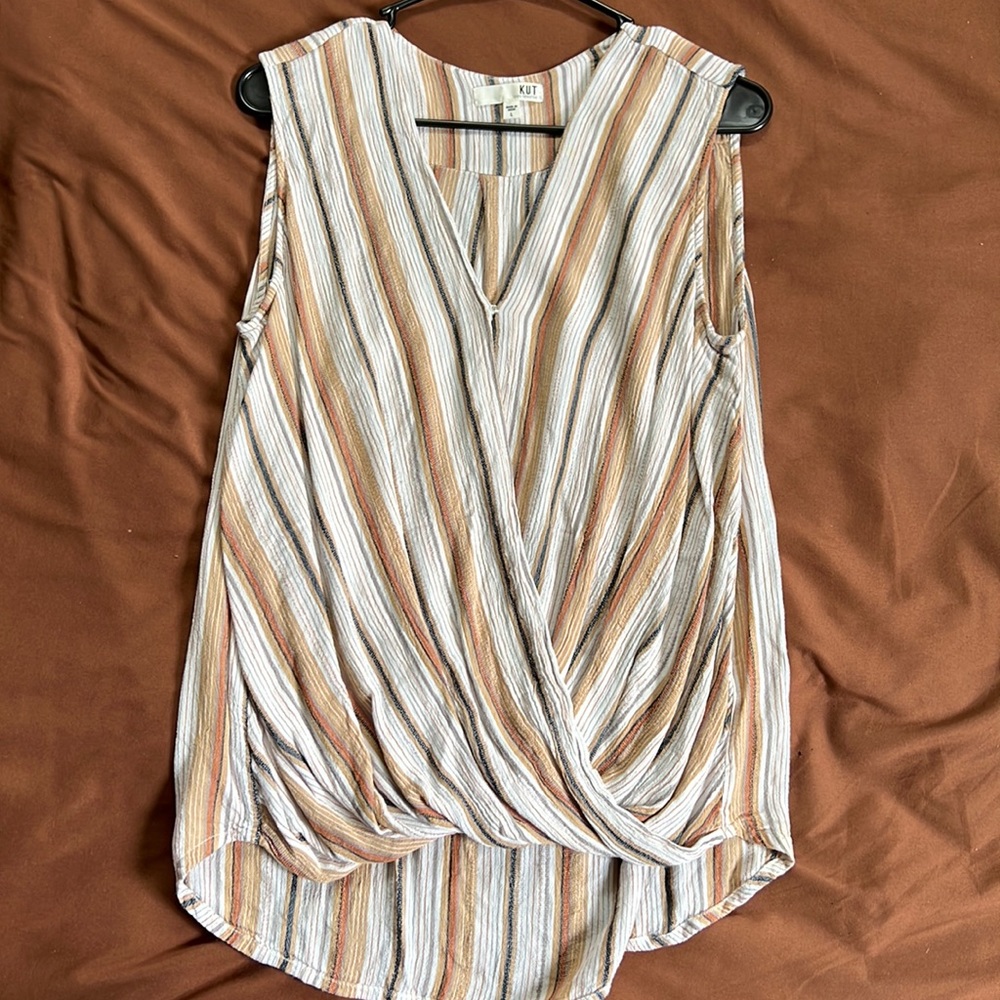 Sleeveless striped blouse